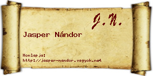 Jasper Nándor névjegykártya
