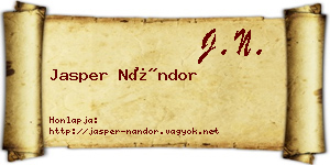 Jasper Nándor névjegykártya